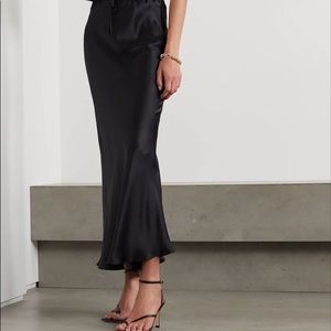 Brand new black silk skirt